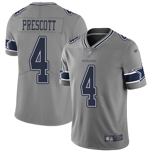 Men Dallas Cowboys Limited Gray Dak Prescott #4 Inverted Legend NFL Jersey->dallas cowboys->NFL Jersey